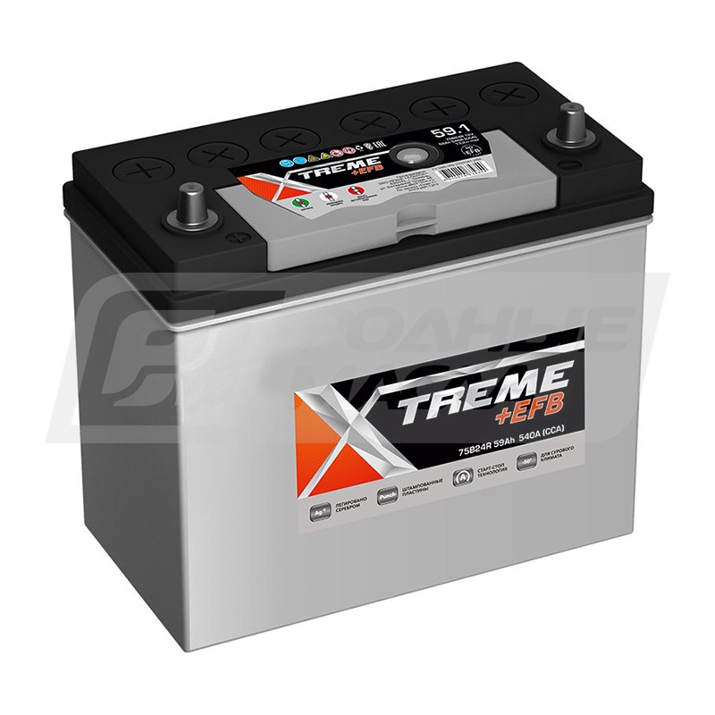 X-TREME +EFB 59 (75B24R) 59 Ач, п/п PLNT0123243